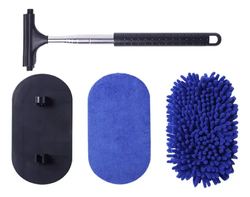 Kit De Lavado De Coches COSTWAY Con Mango Extensible - Incluye Mopa, Limpiacristales, Escobilla Y Cepillo