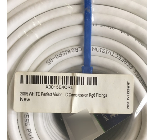 Cable Coaxial Rg6 Con Conectores De Compresion De 60 Mts