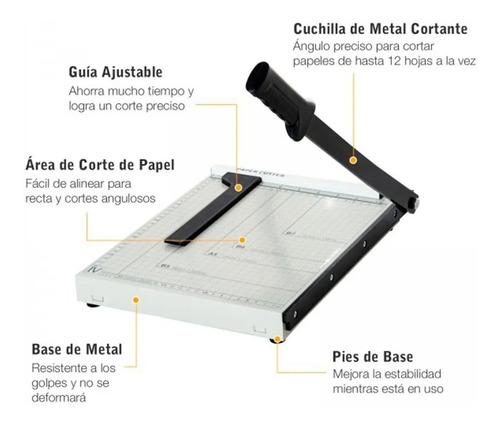 Guillotina Manual Para Hojas Papel A4 A5 B5 B6 B7 Con Ajuste