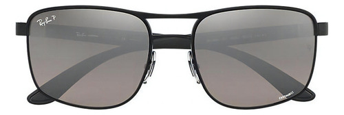 Gafas de sol polarizadas Ray-Ban Chromance Rb3660, montura en color negro, lente plateada espejada - RB3660ch