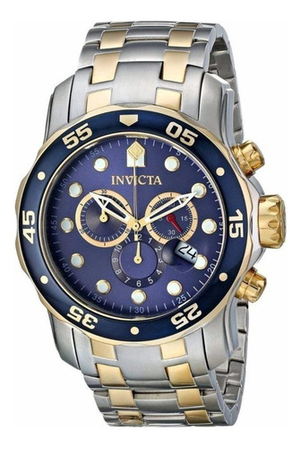 Relógio Masculino Invicta Pro Diver 0077 Em Aço Prata Misto