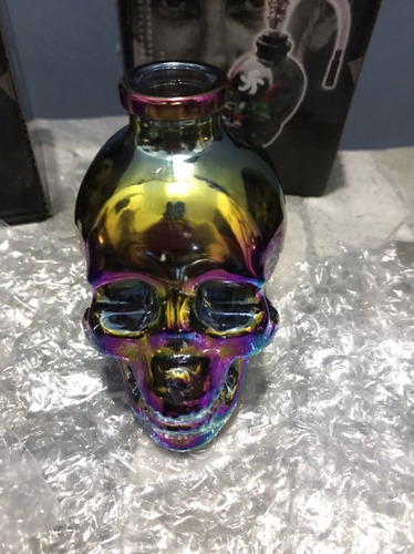 Bong Especial Tornasol Vidrio Soplado Calavera De Cristal 