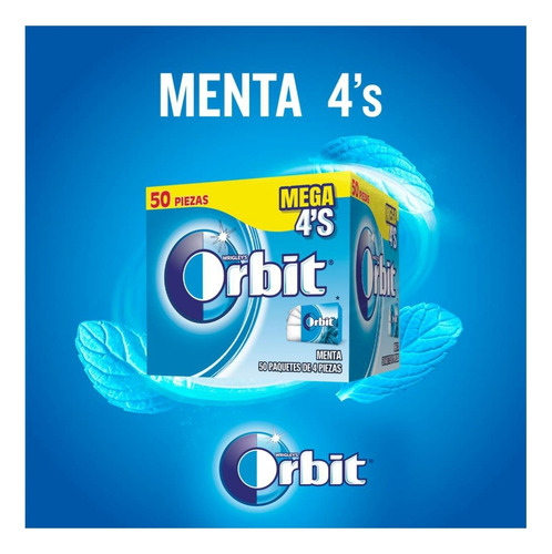 50 Pack Goma Mascar Orbit Sin AzĂșcar Menta Casa Oficina Mars