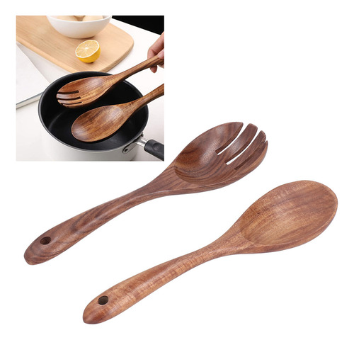 Np Juego De Cucharas Con Horquilla De Madera