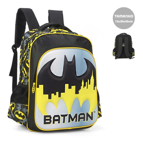 Mochila Costas Batman Cidade Amarela Preta Is37951bm Luxcel