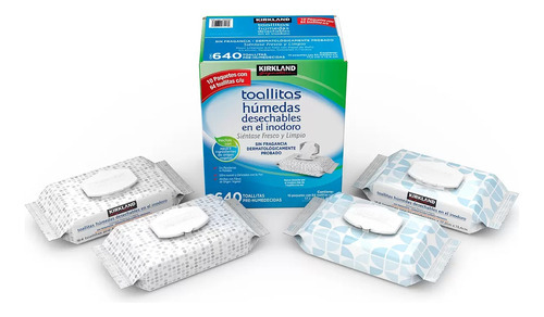 Toallitas Humedas Desechables En El Inodoro Kirkland 640pz