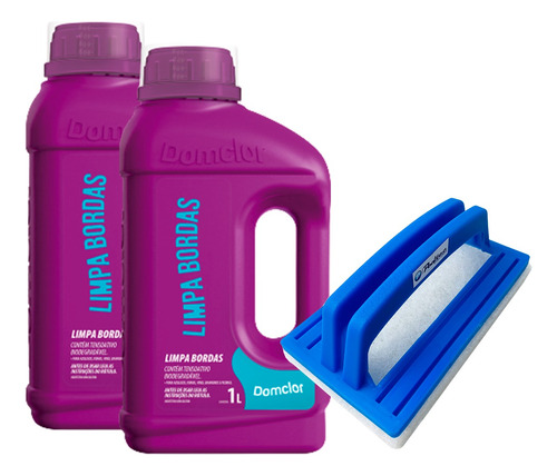 Kit Limpeza 2 Limpa Borda De Piscina Com Escova Com Apoio