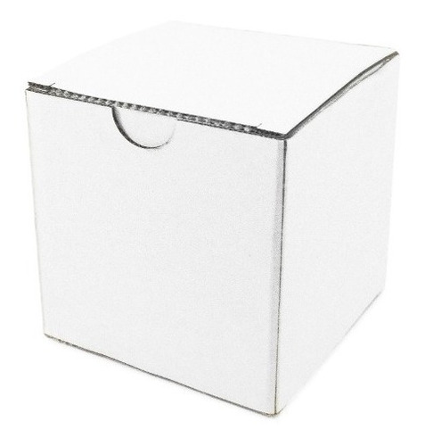 50 Caja De Cartón Para Taza Cubo 11.5x11.5x11.5 Cm Blanco