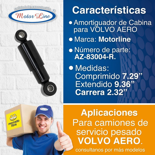 Imagen 3 de 10 de Amortiguador Para De Cabina Volvo, Az-83004-r