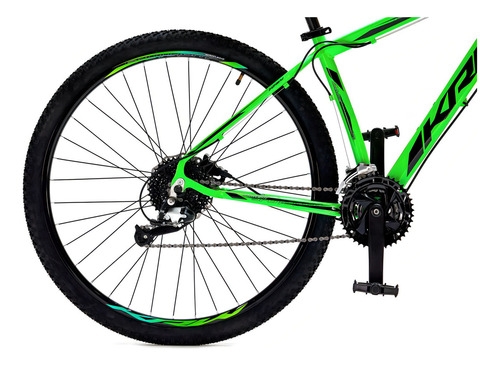 Bicicleta Aro 29 Krw Alumínio 24vel Hidráulico Suspensão S2 Cor Verde/preto