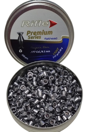 Balines Rifle Flathead Sb 4,5mm X500 7,41gr Aire .177 Aire