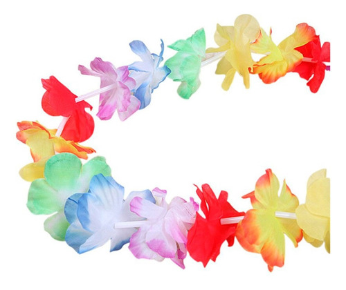 Imagem 4 de 4 de Colar Havaiano Colorido - Kit 5 Unidades