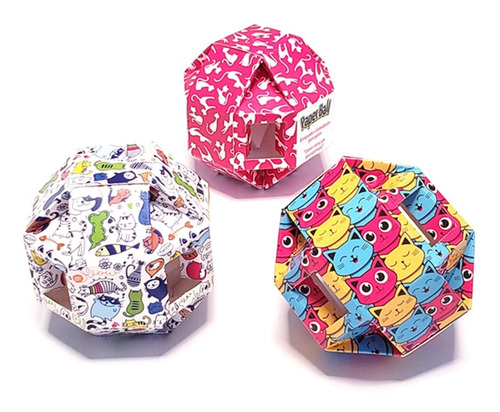 Imagem 1 de 6 de Brinquedo Comedouro Bolinha De Papel Para Gatos Paperballs