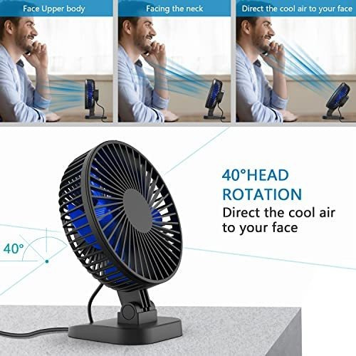 Ventilador Escritorio Usb Pequeño Silencioso Perfecto 3