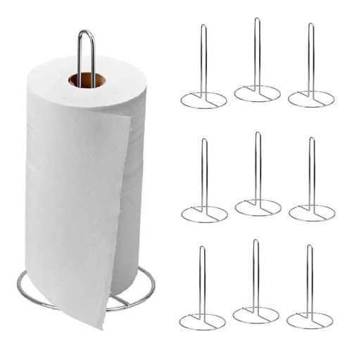 10 Suporte Porta Rolo Papel Toalha De Mesa Metal Atacado