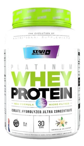 Suplemento en polvo Star Nutrition  Platinum Platinum Whey Protein proteínas sabor vanilla ice cream en pote de 908g