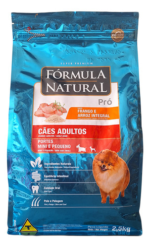 Ração Formula Natural Pró Cães Adultos Mini Pequeno 2,5kg