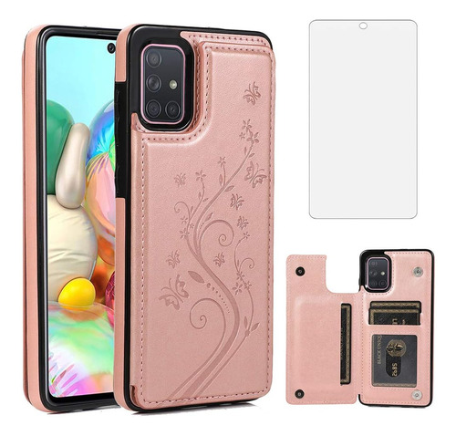 Funda Samsung Galaxy A71 Asuwish + Protector Rose