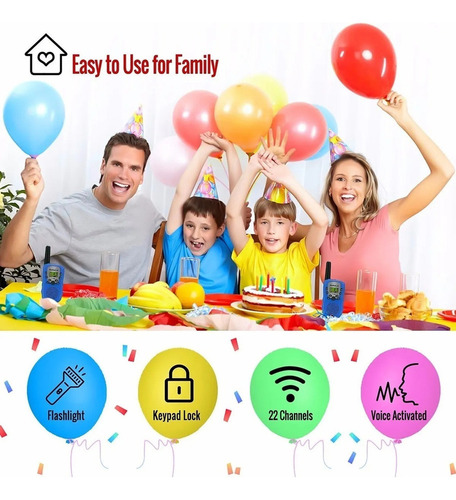 . Radio Walkie Talkie For Niños Con Alcance De 3 Km Set 2