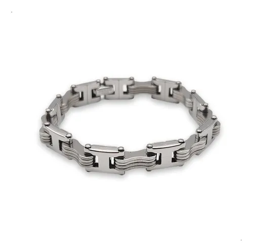 Pulsera Plateada Hombre En Acero Quirúrgico Joyas Regalo Plateada 0 Mm 20.5 Cm
