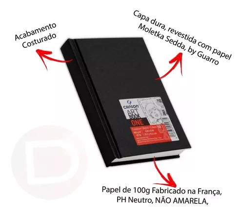 Caderno de Desenho Canson Art Book One 100g A6 100 Páginas