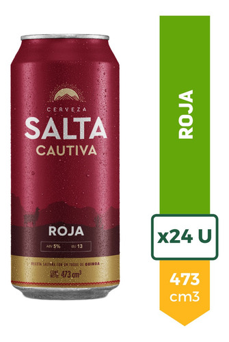 Imagen 1 de 9 de Cerveza Salta Cautiva Roja Lata 473ml Pack X24 Oferta