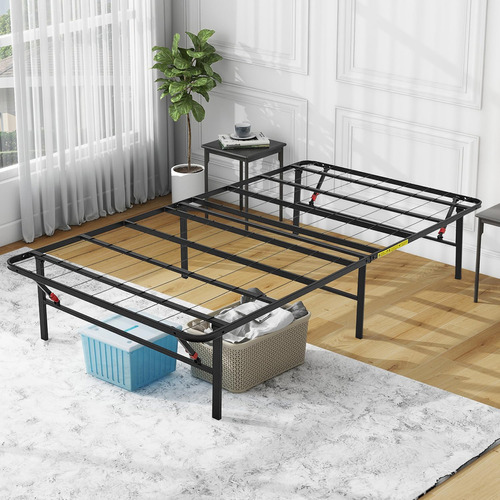 Base De Cama Plegable De Metal De Tamano Individual Con Conf