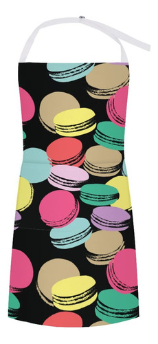 Delantal Babero Ajustable Unisex Macarons Bolsillo Divertido