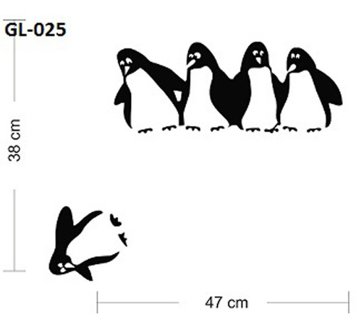 Adesivo Decorativo De Geladeira Pinguim Caindo, Cozinha Box