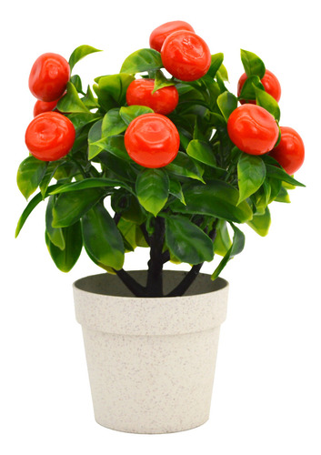 Planta Artificial Árbol Frutal En Macetero Plástico 22cm 