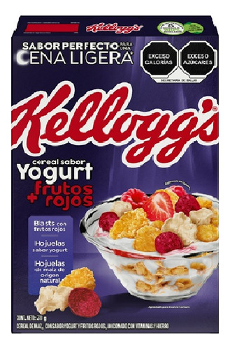 2 Pzs Kelloggs Cereal De Maíz Sabor Yogurt Frutos Rojos 310g
