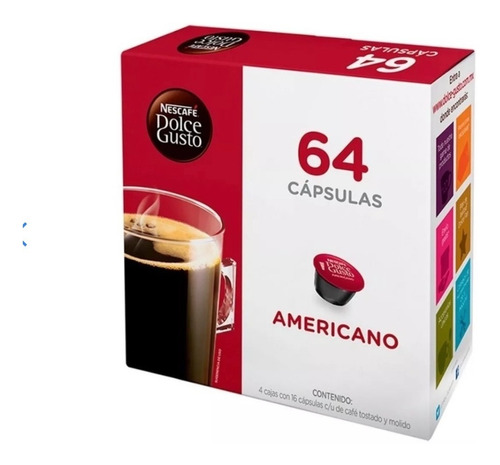 Cápsulas Nescafe Dolce Gusto Americano Cafe 64 Tazas