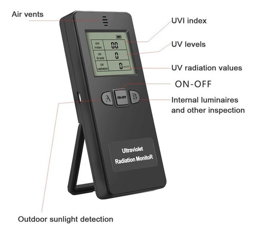 Detector De Radiación Ultravioleta Digital Portátil