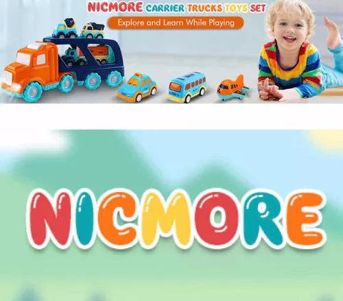  Nicmore Coche de juguete para niños y niñas: camiones