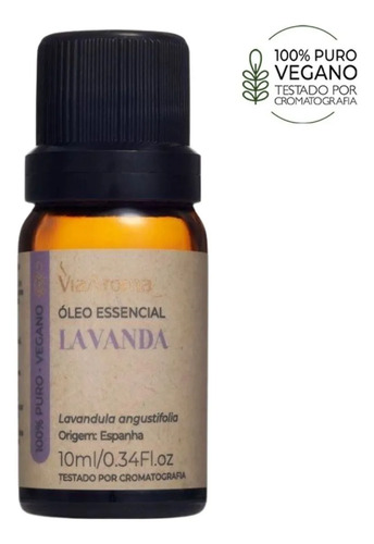 Oleo Essencial Lavanda Via Aroma 10ml Puro e Natural