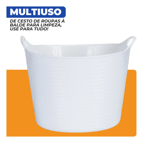 Cesto Multiuso Flexível C/ Alças 42l Lavanderia Roupas Sujas