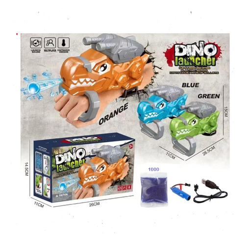 Pistola Hidrogel De Dinosaurio Más 1000 Hidrogel Recargable