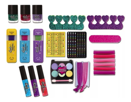 Set Decoración Uñas Para Niñas Con Tiza Para Cabello Labial