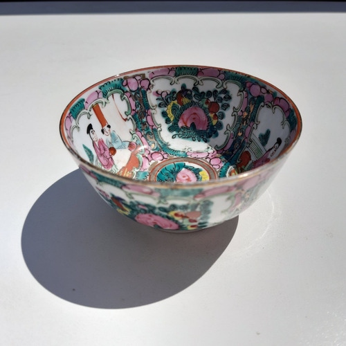 Tigela Bowl Em Porcelana Oriental Pintada À Mão