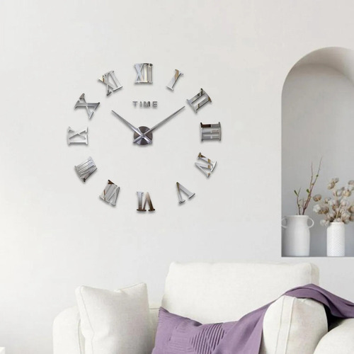 F Diy Pared Reloj Espejo Pegatina Números Hogar Sala Plat
