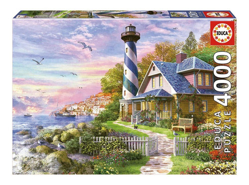 Imagen 4 de 8 de Rompecabeza Puzzle Educa Faro Rock Bay 4000 Piezas Didactico