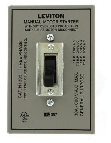 Leviton N1303-ds 30 Amp, 600 Voltios, Alternador De Arranque