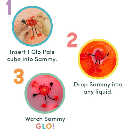 Juguete De Baño Original Glo Pals Sammy Red Activado Por Agu