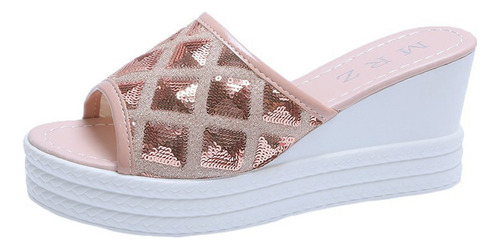Sandalias De Tacón De Cuña Y Plataforma Para Mujer, Zapatos