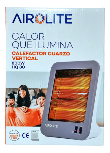 Calefactor Cuarzo Airolite Hq80 2 Niveles Antivuelco 800w