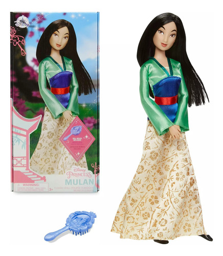 Disney Store Muñeca Mulan Clasica Y Peine Importada Original