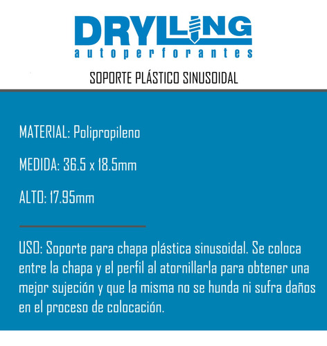 Soporte Plastico Para Chapa Acanalada X 100