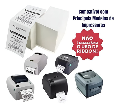 2.000 Etiqueta Térmica Sem Rolo 10x15 100x150 Formato Resma