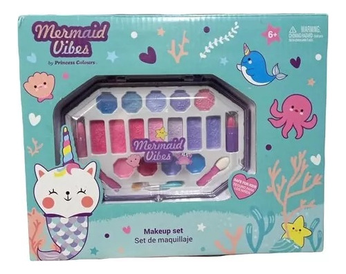 Set Maquillaje Cosmética Mermaid Vibes Sombras Infantil 