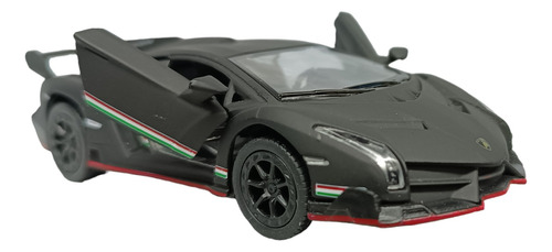 Lamborghini Veneno Negro Mate,  Escala 1/36, 11cms, Metálico